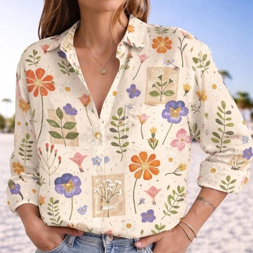 Floral blouse shirt - blouse,